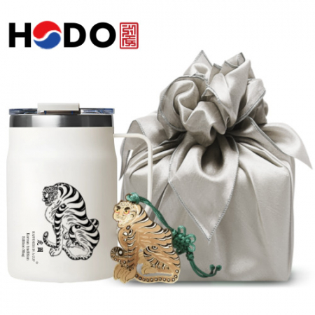 한국전통 민화 호랑이 머그컵 독도보틀 480ml 책갈피 북마크 보자기포장 선물세트 #2