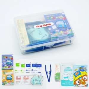 New 어린이집 투명 미니 구급함+구급용품 12종 휴대용 응급키트