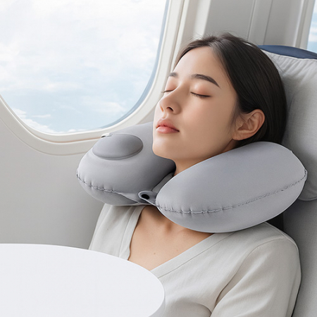 여행용 에어펌프 라운드 목베개 O009 #2