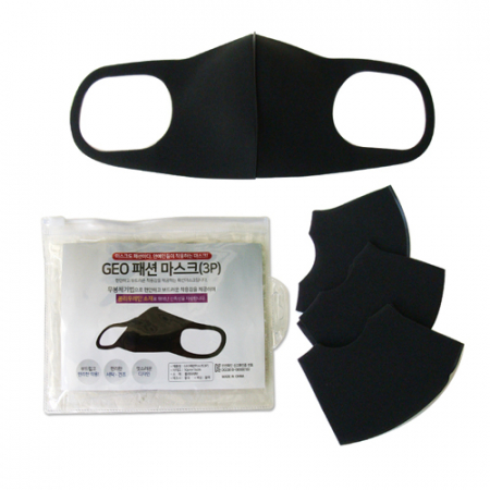 [GEO패션마스크(3P-블랙)] 비말마스크/KC인증/지퍼백 개별포장 #3