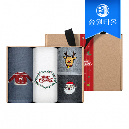 송월 크리스마스 항균타올 기프트세트(윈터데이세면2+몽글고리2) #2
