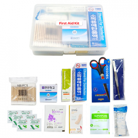 NEW 휴대용 투명 케이스+구급용품 11종 미니 구급함 #2
