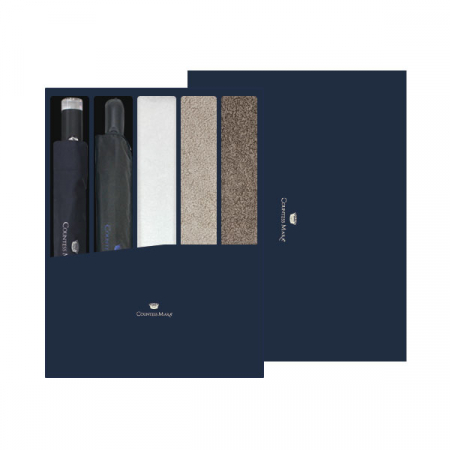 송월 타월우산세트 Q (소울프라임40 타월3 + CM 2단 빗살보더 우산1 + CM 2단 도트보더 우산1) #2