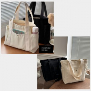 대용량 포켓 에코백 수납 다용도 보조가방 학교 학원 행사 행사