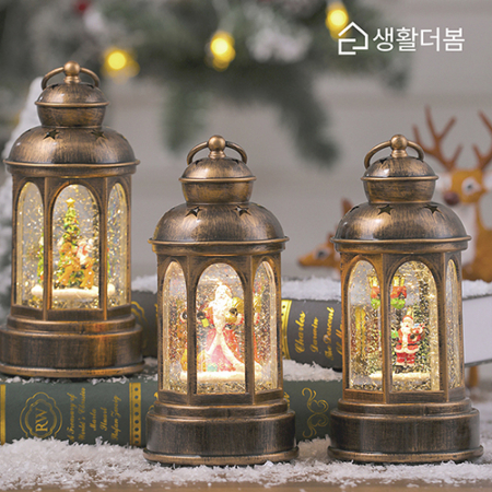 생활더봄 크리스마스 오르골 무드등 LED 랜턴 스노우볼 산타 트리 루돌프 빈티지 장식 #2