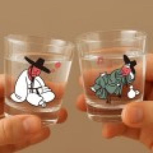 김홍도 변색소주잔 3P