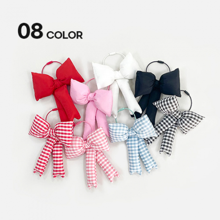 인쇄 가능 핑크 체크 리본 키링 가방 악세사리 감성 리본참 여성 데일리소품 #2