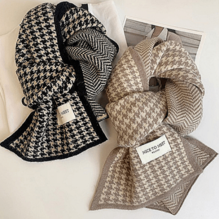 체크목도리 머플러 니트목도리 방한용품 목도리 #3