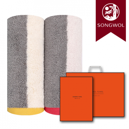 송월타올 컬러웨이40 180g (30수/40*8A0cm) 2매입 선물세트(박스+쇼핑백 포함) #2