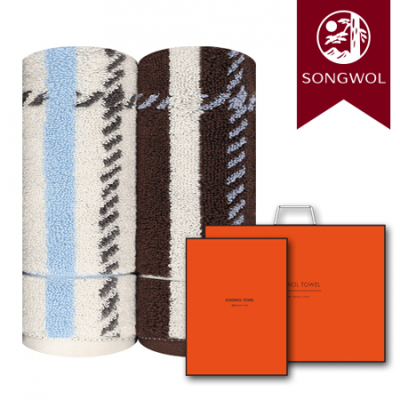 송월타올 CM체크40 200g (30수/40*90cm) 2매입 선물세트(박스+쇼핑백 포함) #2