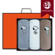 송월타올 스누피리버40 (30수/40*80cm) 3매입 선물세트(박스+쇼핑백 포함)