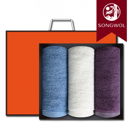 송월타올 뱀부프리미엄무지 180g (뱀부얀/40*80cm) 3매입 선물세트(박스+쇼핑백 포함) #2