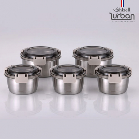 쉬젤 러반 슈퍼클린찬통 원형5종세트 (350ml*3EA+600ml*2EA) #4