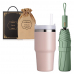 작은이미지: 텀블러600ml 1개 3단자동우산1개 세트 투톤 스트로우 텀블러 이중진공 빨대텀블러 #2