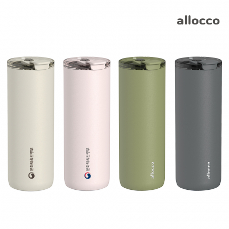 알로꼬 더블월 세라믹 텀블러 600ml 완전밀폐 안새는 이중진공 도자기 각인 빨대 손잡이 텀블러 #7