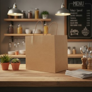 친환경 크라프트 쇼핑백 도시락 2호