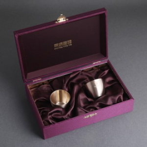 도담 방짜유기 술잔 2P (실크케이스)소주잔