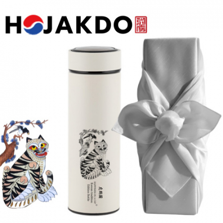 한국전통 에디션 까치호랑이 호작도텀블러 독도보틀 데일러 500ml 보자기 선물포장 #2