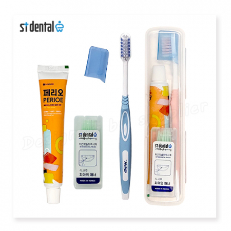 니치 슈퍼소프트캡칫솔 페리오치약 치간 슬림모 구강세트 #4