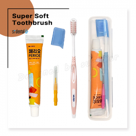 니치 슈퍼소프트캡칫솔 페리오치약 치간1p 슬림모 구강세트 #3