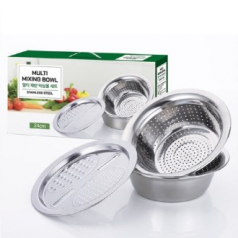 리빙아트 더깊은 채반.채칼.믹싱볼3P(24cm)