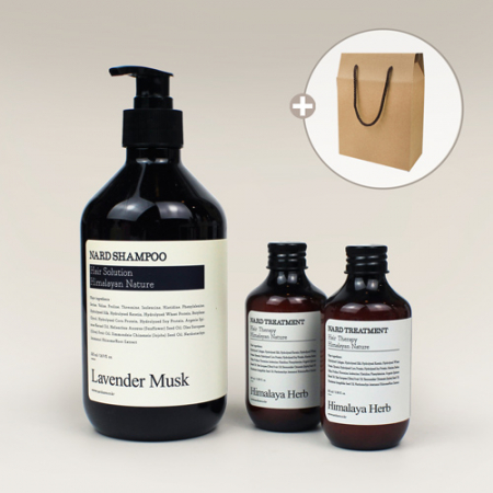 Nard 샴푸 500ml + 트리트먼트 100ml 2p + 끈케이스 #2