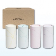 무지 차량용원통티슈/ 휴대용 매직 보틀티슈 60매 4P세트P