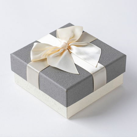 인기박스 투톤리본 고급 싸바리  종이박스 선물상자 그레이 12x12x5.5(가로 12~40cm) #2