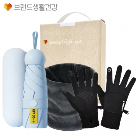 브생건 넥워머 스마트 방한장갑 5단 양우산 세트 #2