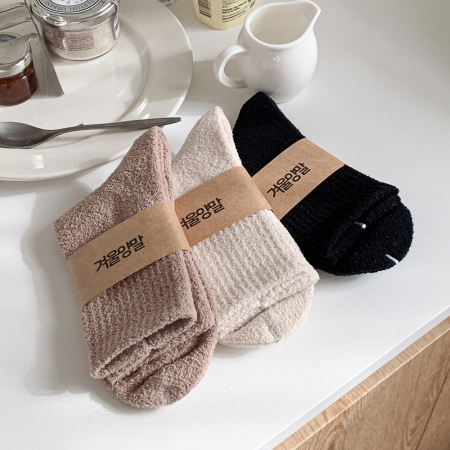 겨울 양털 벨벳 여성 중목 양말  보온 양말 #3