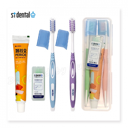 커플 니치 슈퍼소프트캡칫솔 페리오치약 치간 슬림모 구강세트 #4