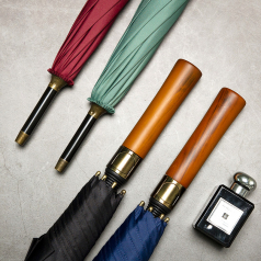 제이에스 우드손잡이 골프 자동 장우산