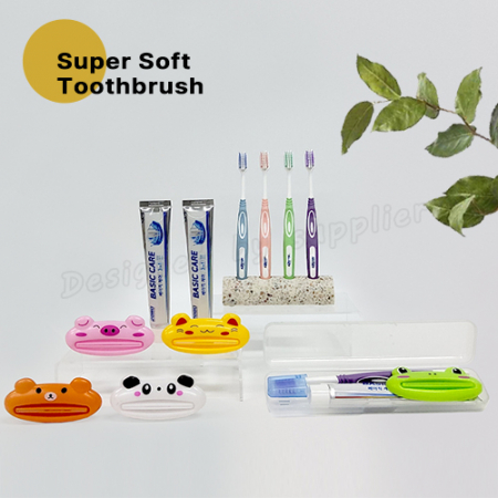 니치 슈퍼소프트캡칫솔 페리오치약 치약짜개 슬림모 구강세트 #4