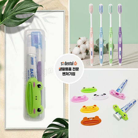 니치 슈퍼소프트캡칫솔 페리오치약 치약짜개 슬림모 구강세트 #5