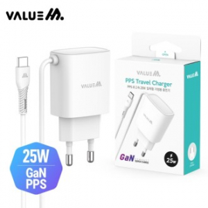 뉴에이커 25W PD3.0 고속충전 일체형 C타입 충전기 GAN25W
