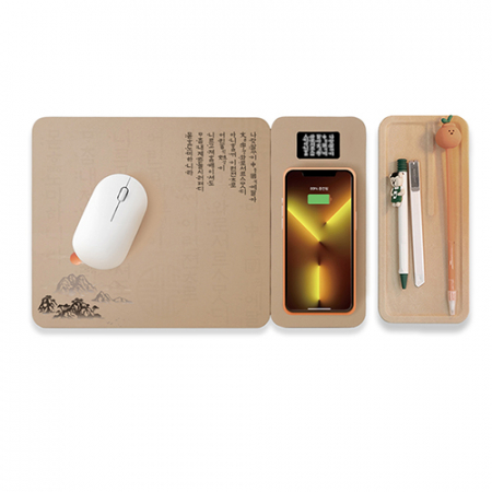 한국애 훈민정음 고속무선충전 마우스패드 3IN1 분리형 LED  Light 8만경 외국인기념품 #2