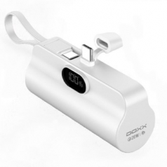 DOXX PD20W 2in1 일체형 듀얼 LCD 도킹형 보조배터리 LED숫자표시 5000mAh