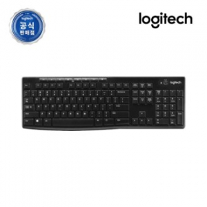 로지텍 사무용 무소음 무선 키보드 블랙 K270