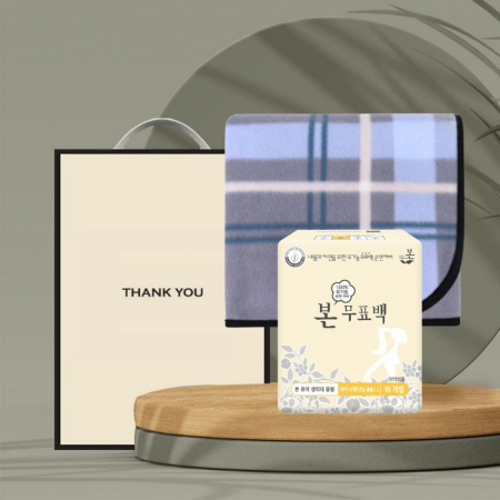 시즈넬 선물세트 무 표본 생리대+체크 무릎담요 #2