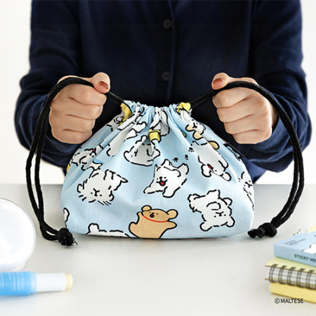 몰티즈 패턴 스트링 파우치 #2