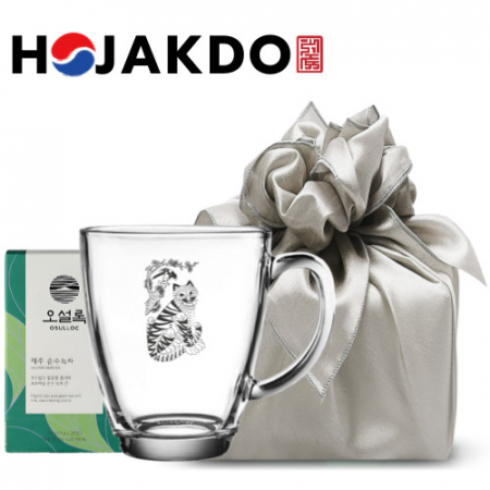 한국전통 에디션 까치와 호랑이 호작도 머그컵 385ml 오설록 티백 보자기 포장 #3