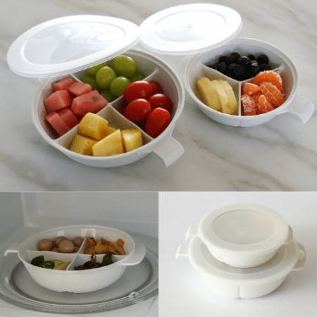 국산 뚜껑나눔접시 3칸 4칸 세트구성 올인원 반찬통 #3