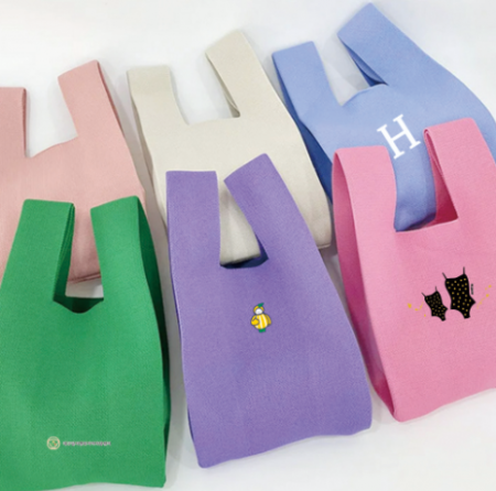 와플 니트 미니 손가방 160g 굿즈제작 #2