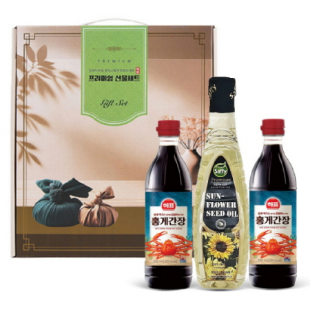 홍게간장500mlx2개장+해바라기유500ml 카놀라유 해바라기유  식용유선물세트 #2