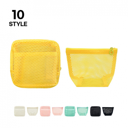 미니 메쉬 망사 화장품 파우치 여행 휴대용 사각 파우치 #2