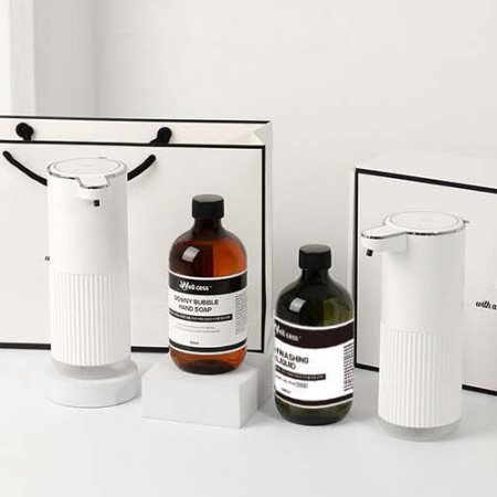 웰세스 WG-103F 버블 자동 디스펜서 1개 + 핸드워시 리필 1 + 젤 주방세제 자동 디스펜서 1개 + 주방세제 리필 1개 #2