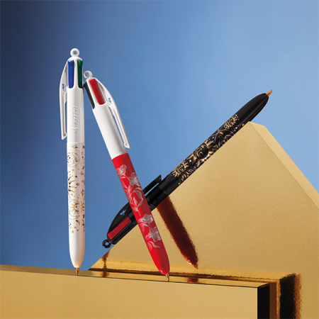 프랑스 볼펜 BIC® 4 Colours® 금박 은박 360도 인쇄 Metal Foil #4
