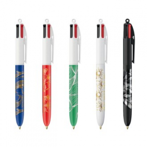 프랑스 볼펜 BIC® 4 Colours® 금박 은박 360도 인쇄 Metal Foil