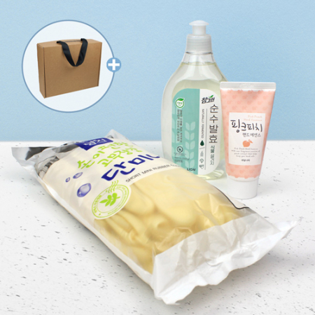 단미니고무장갑 10켤레 + 참그린 주방세제 500g + 과일나라 핑크피치 핸드크림 #2