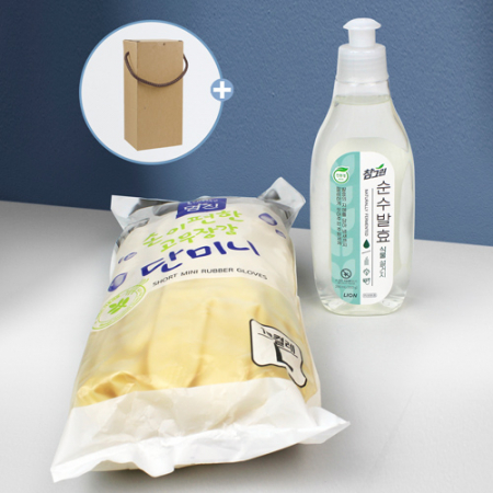 단미니고무장갑 10켤레 + 참그린 주방세제 + 끈케이스 #2